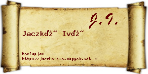 Jaczkó Ivó névjegykártya